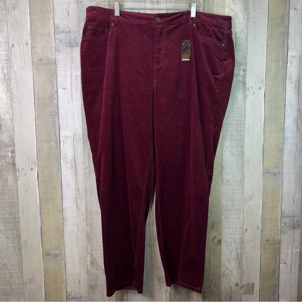 Avenue Denim Size 22A(Average) Stretch Corduroy 5 Pocket Straight Leg Pants